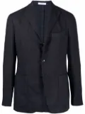 Boglioli grid-print linen blazer - Blue