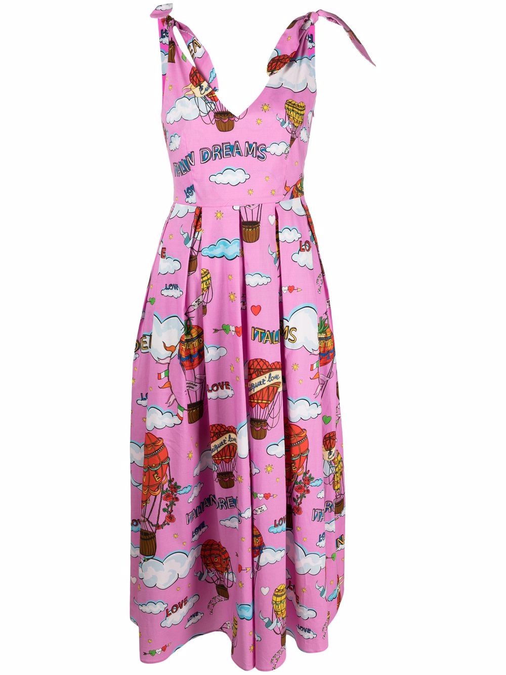 Alessandro Enriquez Graphic-print Sleeveless Dress In Pink