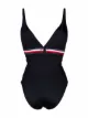 Image 2 of Tommy Hilfiger striped band plunge-neck swimsuit