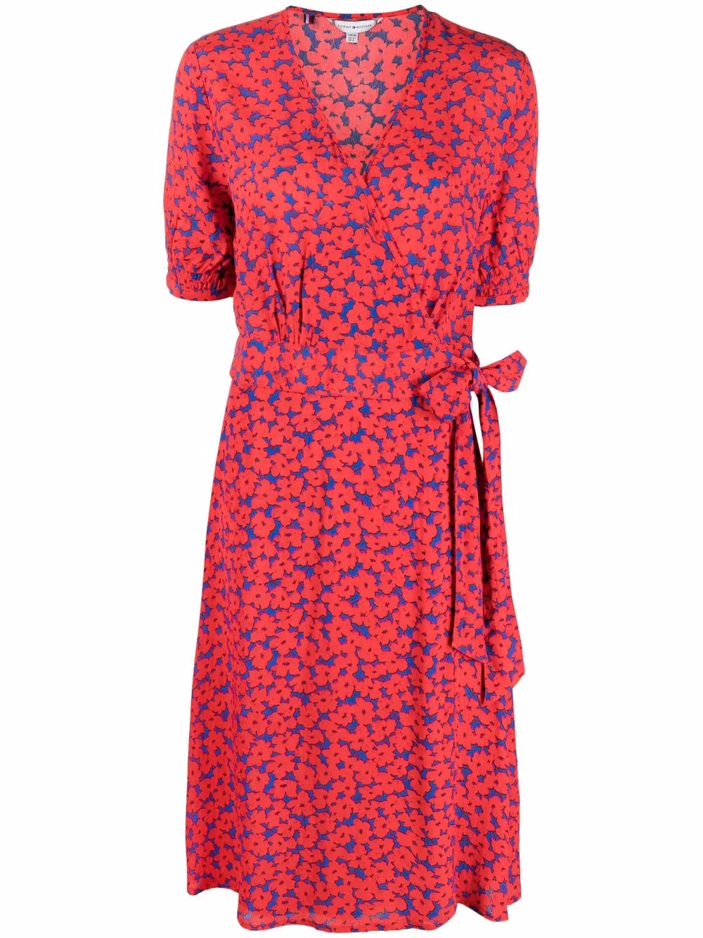 Tommy Hilfiger Floral-print Wrap Dress In Rot