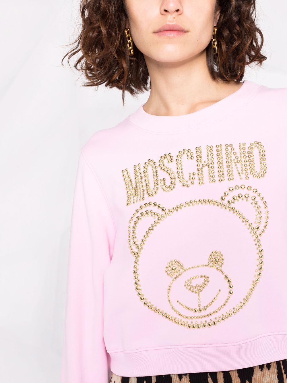 фото Moschino укороченная толстовка teddy с заклепками