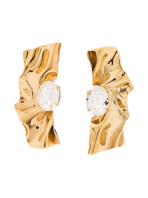 Sterling King Fold crystal-embellished earrings