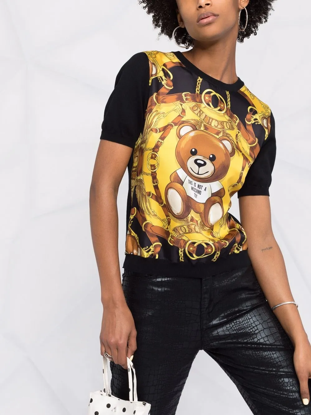 фото Moschino трикотажный топ teddy bear