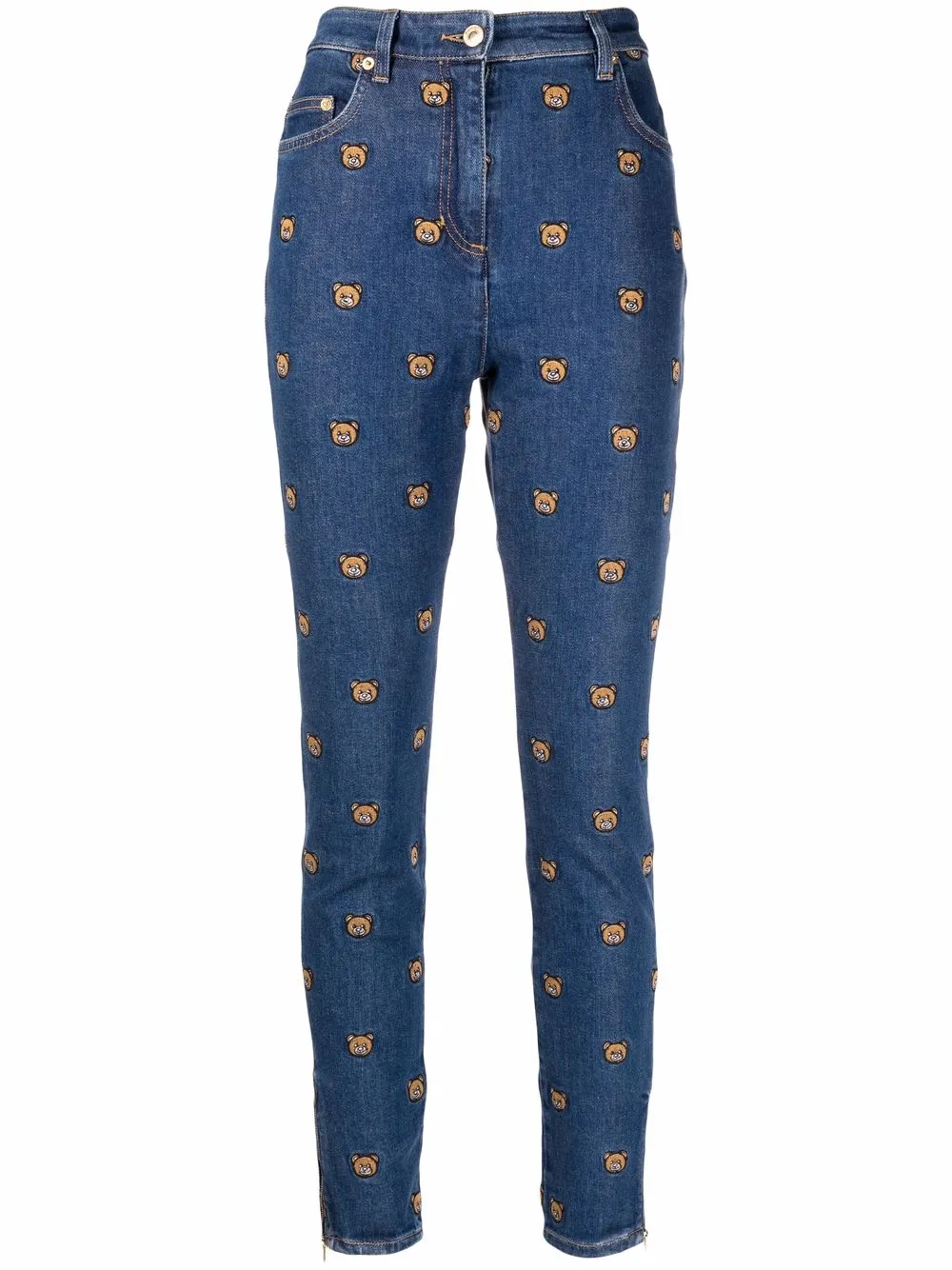 

Moschino skinny jeans con bordado Teddy Bear - Azul