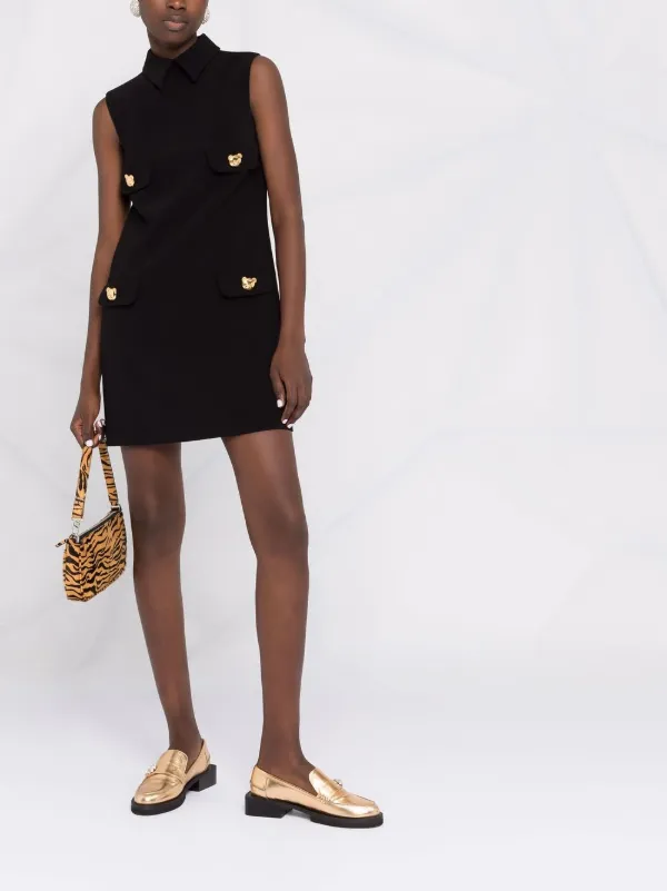 ワンピース Moschino Buttoned Dress Moschino button-embellished Sleeveless Dress | Black | FARFETCH