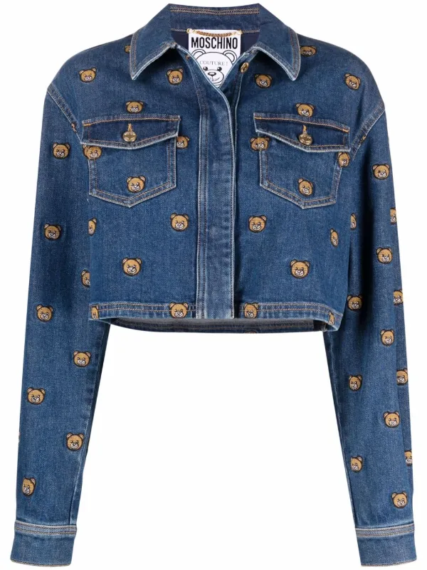moschino denim jacket bear