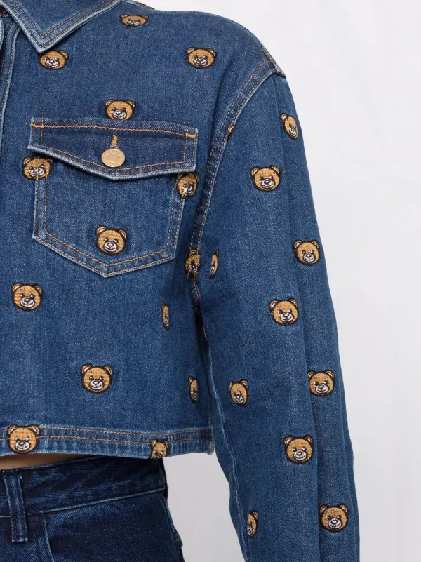 moschino denim jacket bear
