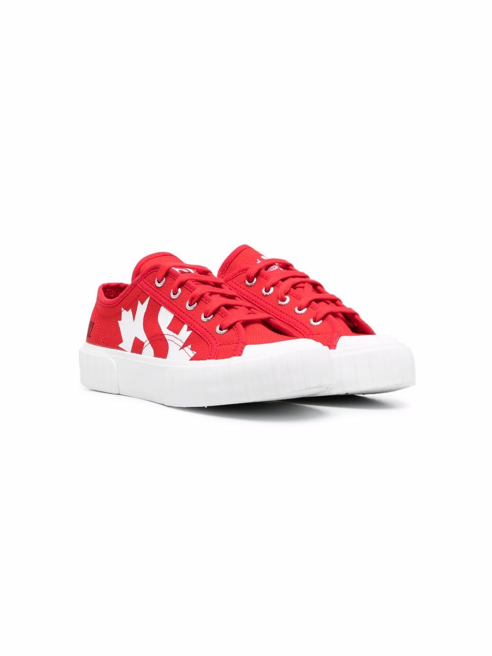 

Dsquared2 Kids tenis con motivo de hoja de arce - Rojo