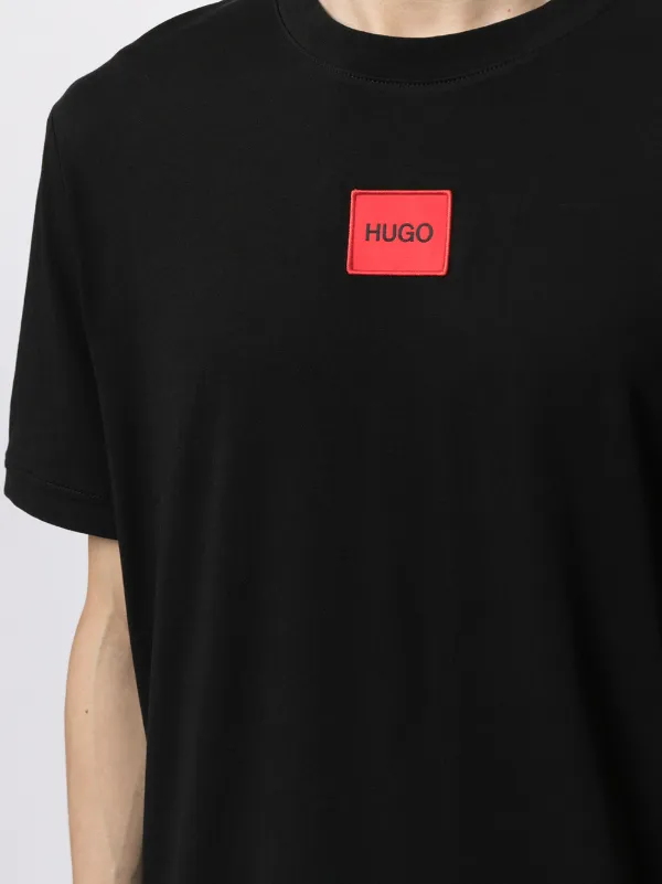 HUGO logo-patch Cotton T-shirt Black FARFETCH PH