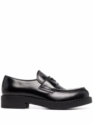 logo plaque chunky heel loafers
