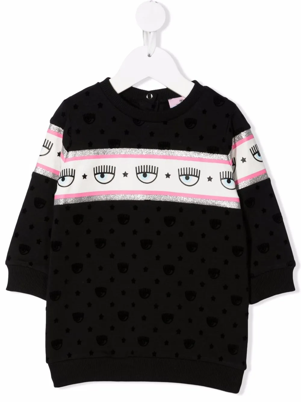 

Chiara Ferragni Kids logo-tape sweatshirt dress - Black