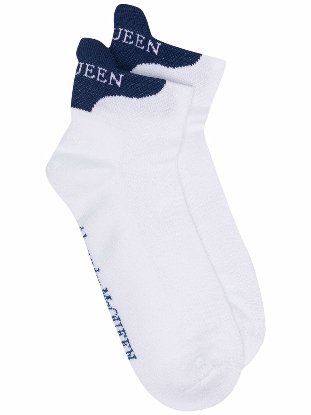 Shop Alexander Mcqueen Mcqueen Signature Socks In White