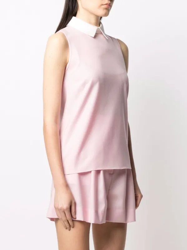 sleeveless shirt collar