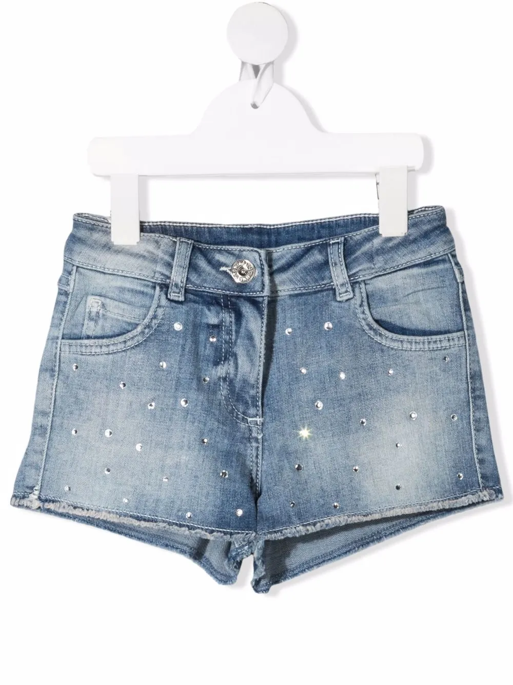 фото Twinset kids джинсовые шорты с кристаллами