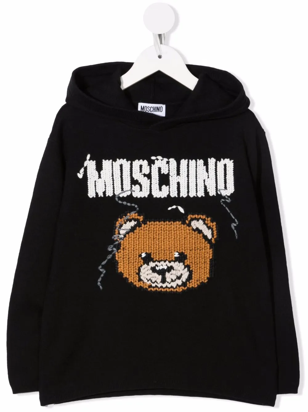 Moschino Kids худи вязки интарсия с длинными рукавами