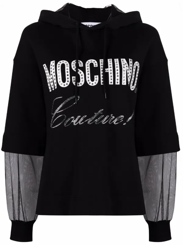 moschino grey moletom com capuz