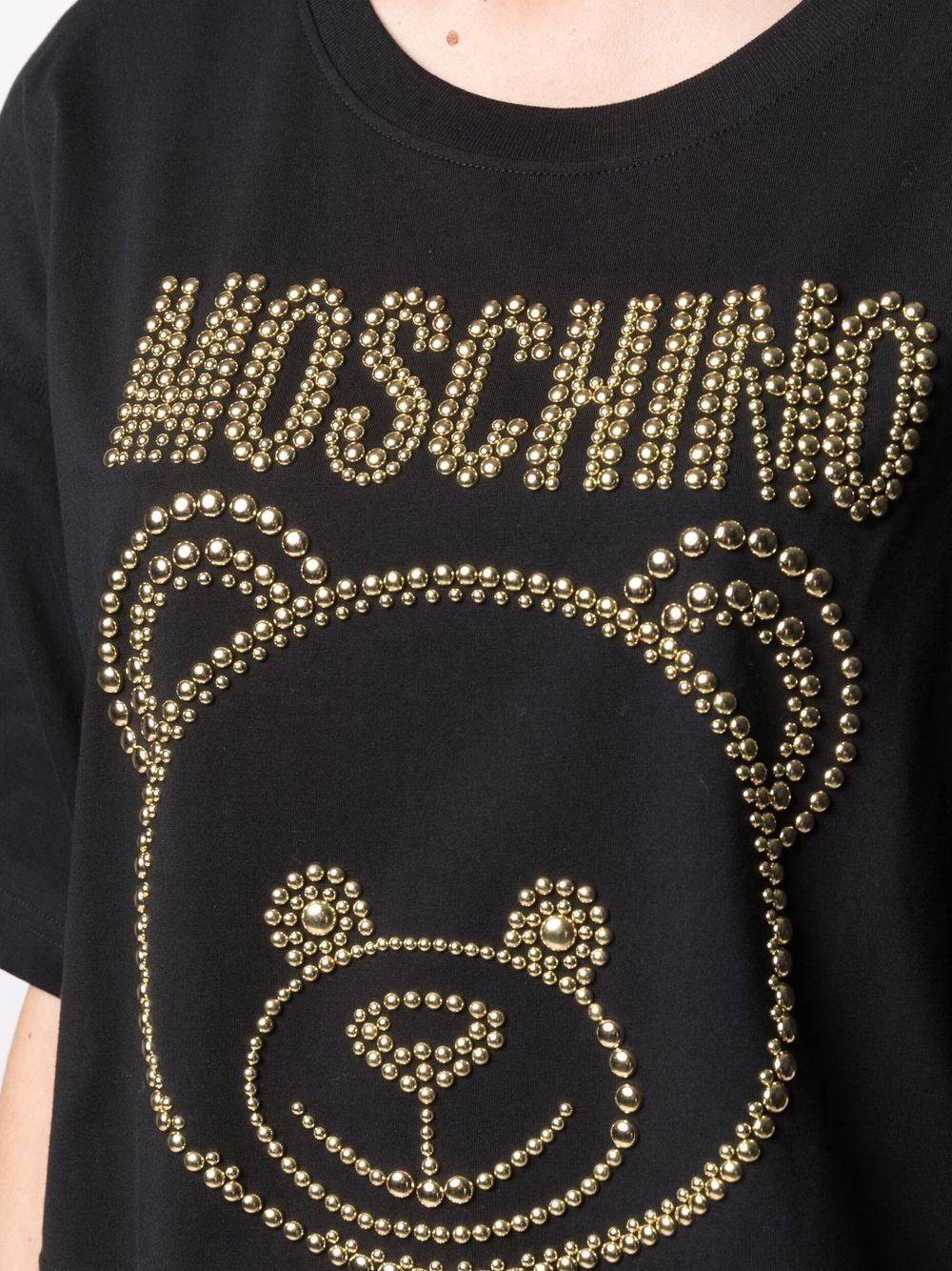 фото Moschino укороченная футболка teddy studs