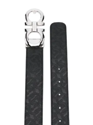 Ferragamo リバーシブル ガンチーニ ベルト | ブラック | FARFETCH JP
