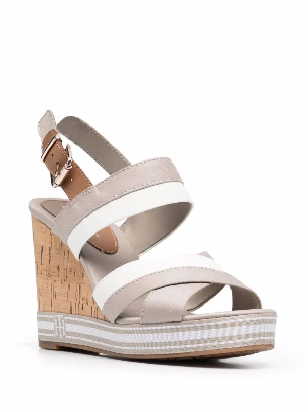 th monogram high wedge sandals