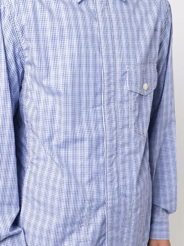 check-print button-up shirt for men 