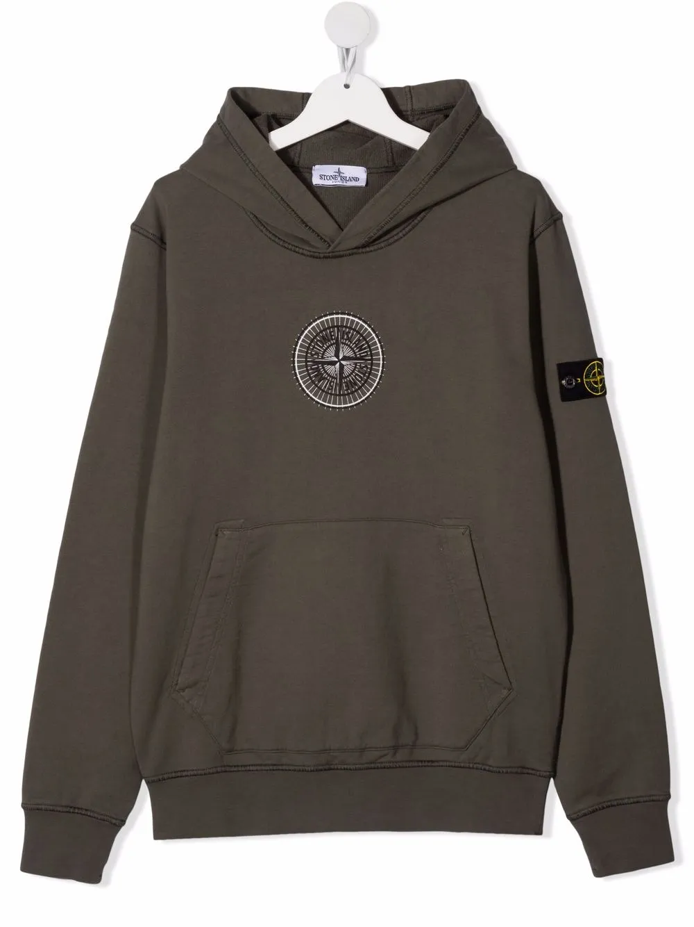 фото Stone island junior толстовка с капюшоном и логотипом