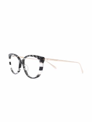 cat eye-frame graphic-print glasses展示图