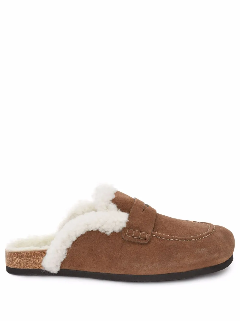 shearling-trim loafer mules