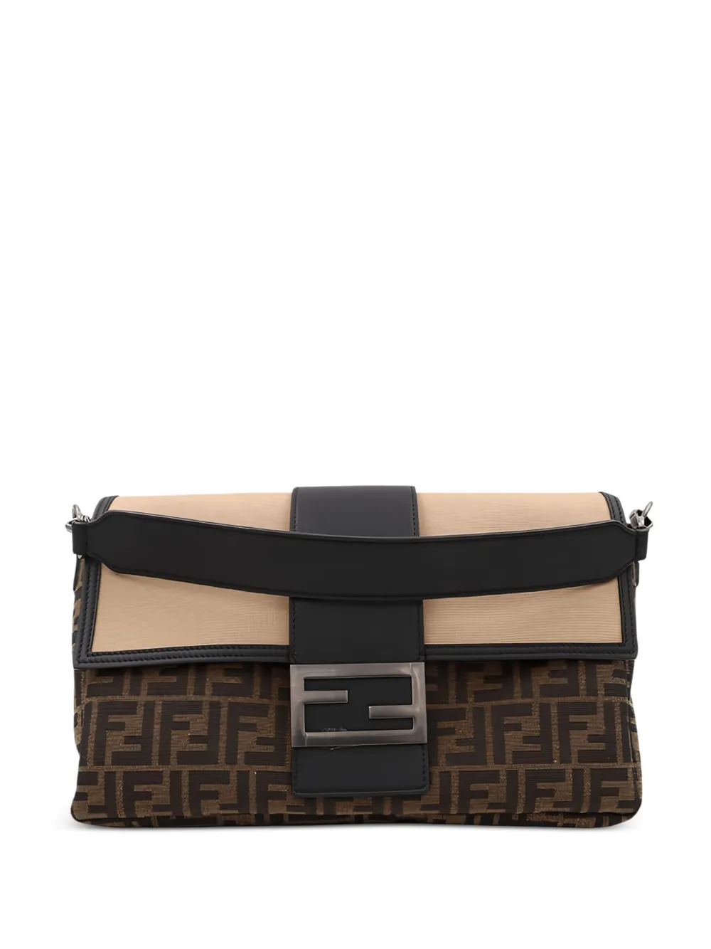 FENDI モノグラム バゲット バッグ - ブラウン FENDI モノグラム バゲット バッグ - ブラウン