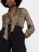 Saint Laurent leopard-print silk blouse
