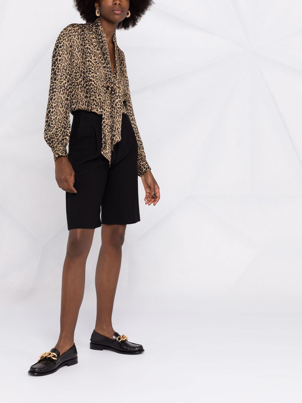 Shop Saint Laurent leopard-print silk blouse with Express Delivery ...