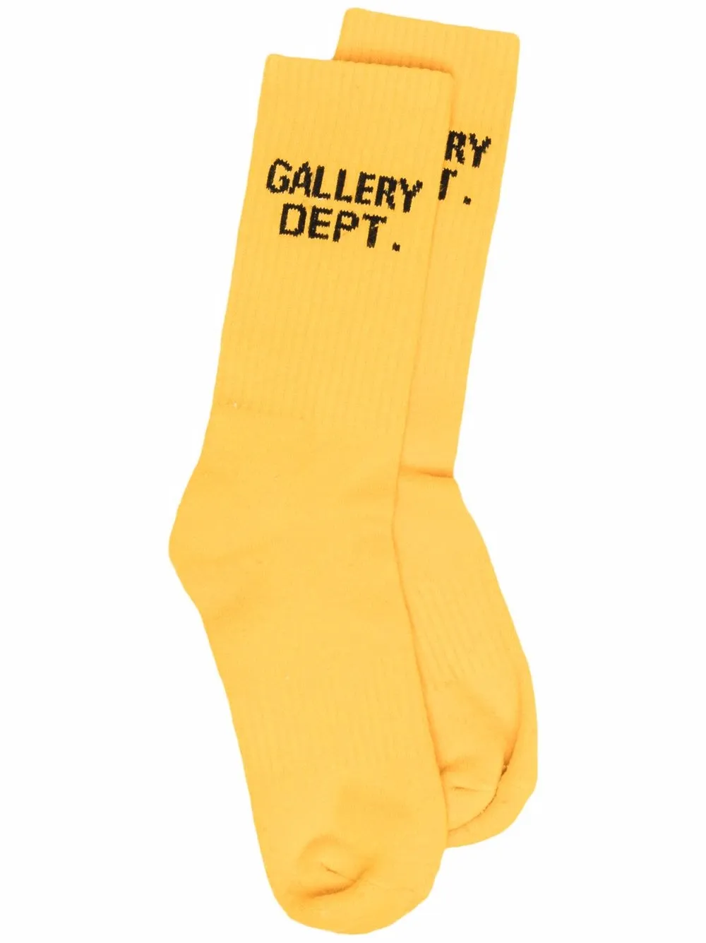 Gallery Dept. Logo-print Ribbed Socks In 黄色