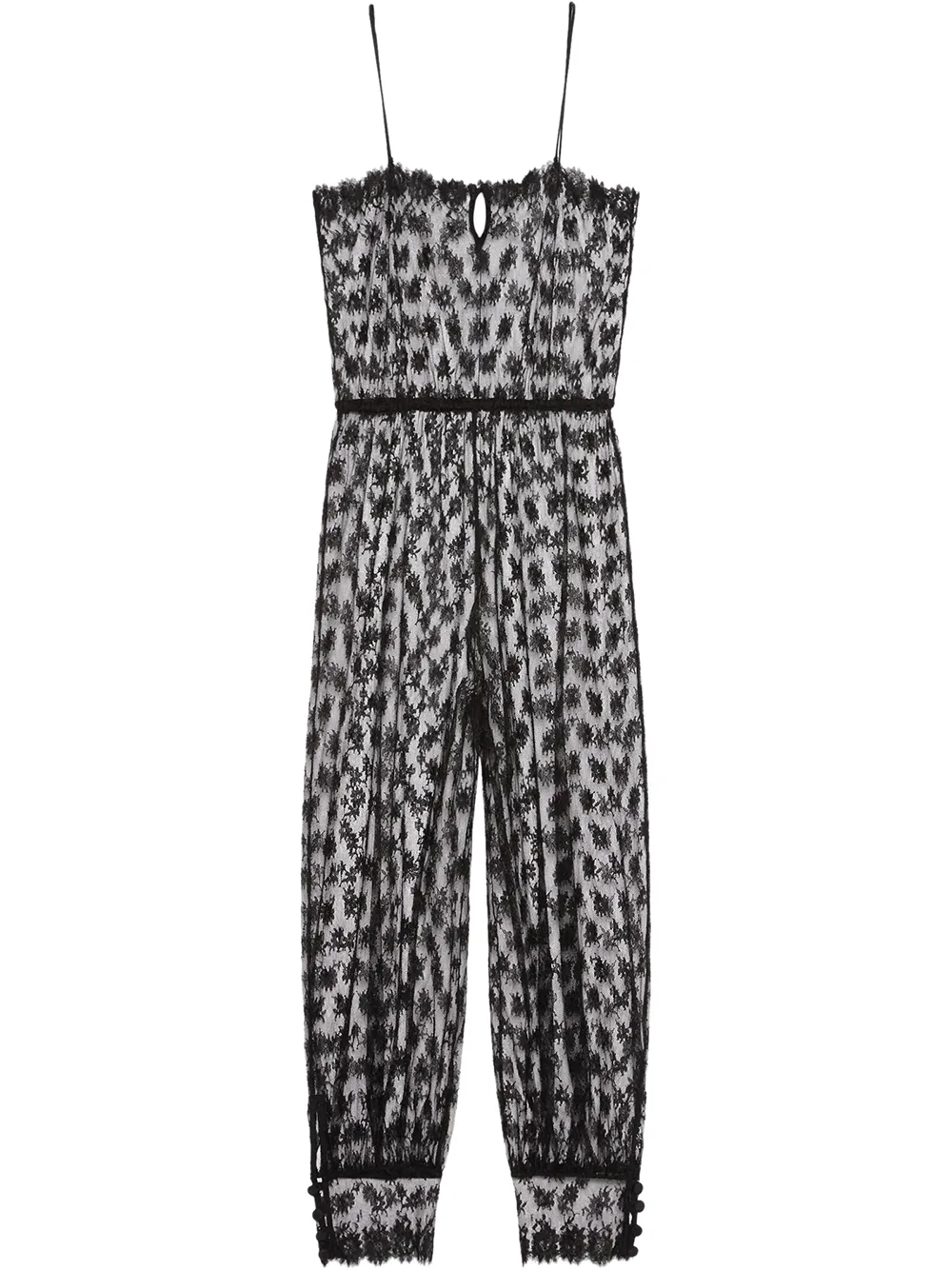 

Gucci floral-lace spaghetti-straps jumpsuit - Black