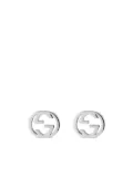 Gucci 18kt white gold Interlocking stud earrings - Silver