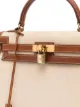 Hermès Borsa tote Kelly 32 Sellier in pelle di vitello e tela Pre-owned 1997