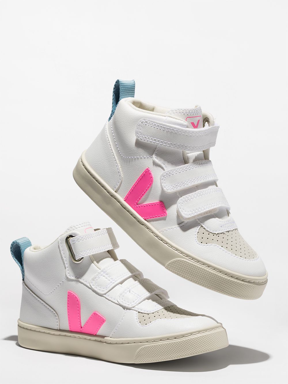 фото Veja kids veja kds grl v mid hgh tp snkr wht/pnk