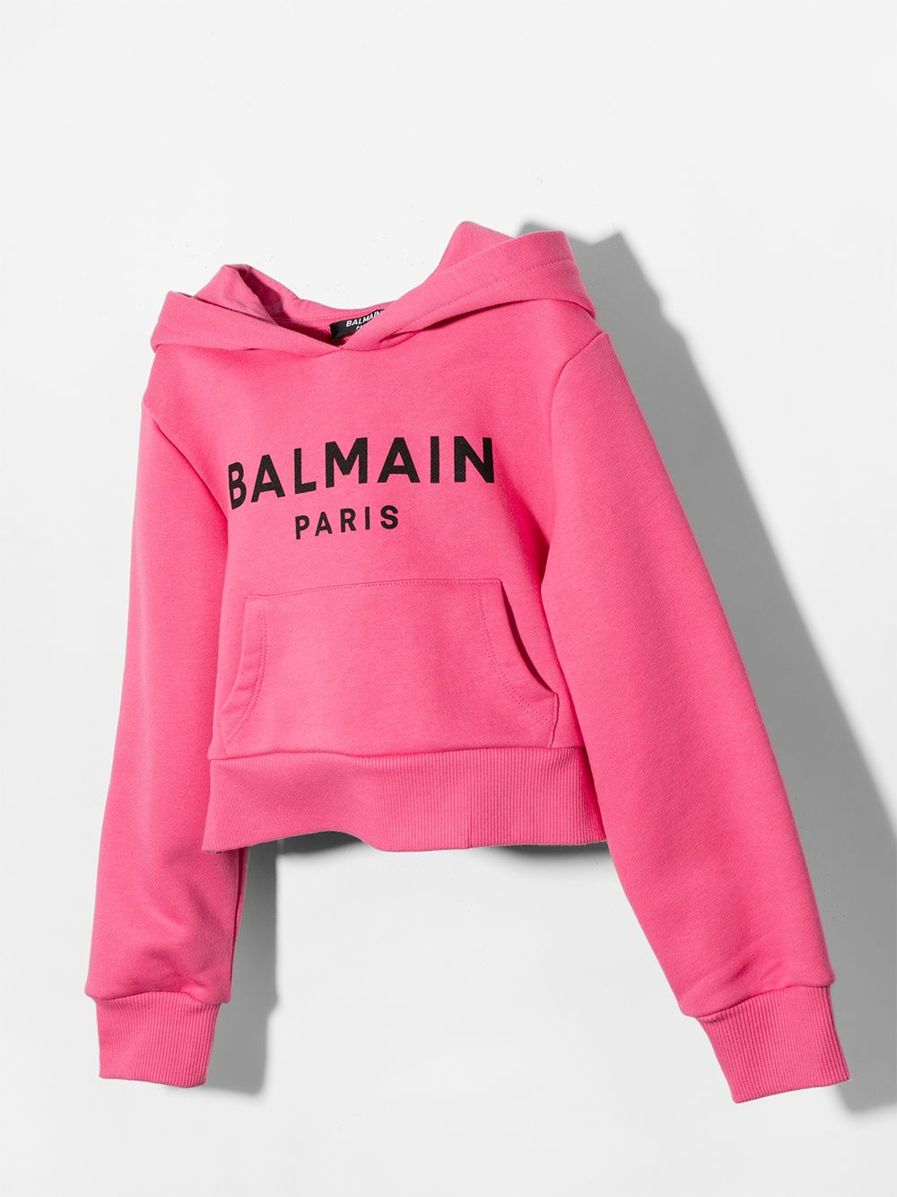 фото Balmain kids укороченное худи с логотипом