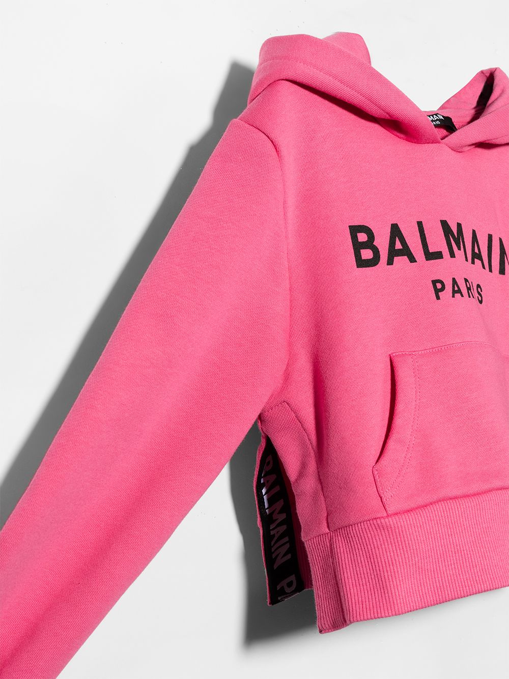 фото Balmain kids укороченное худи с логотипом