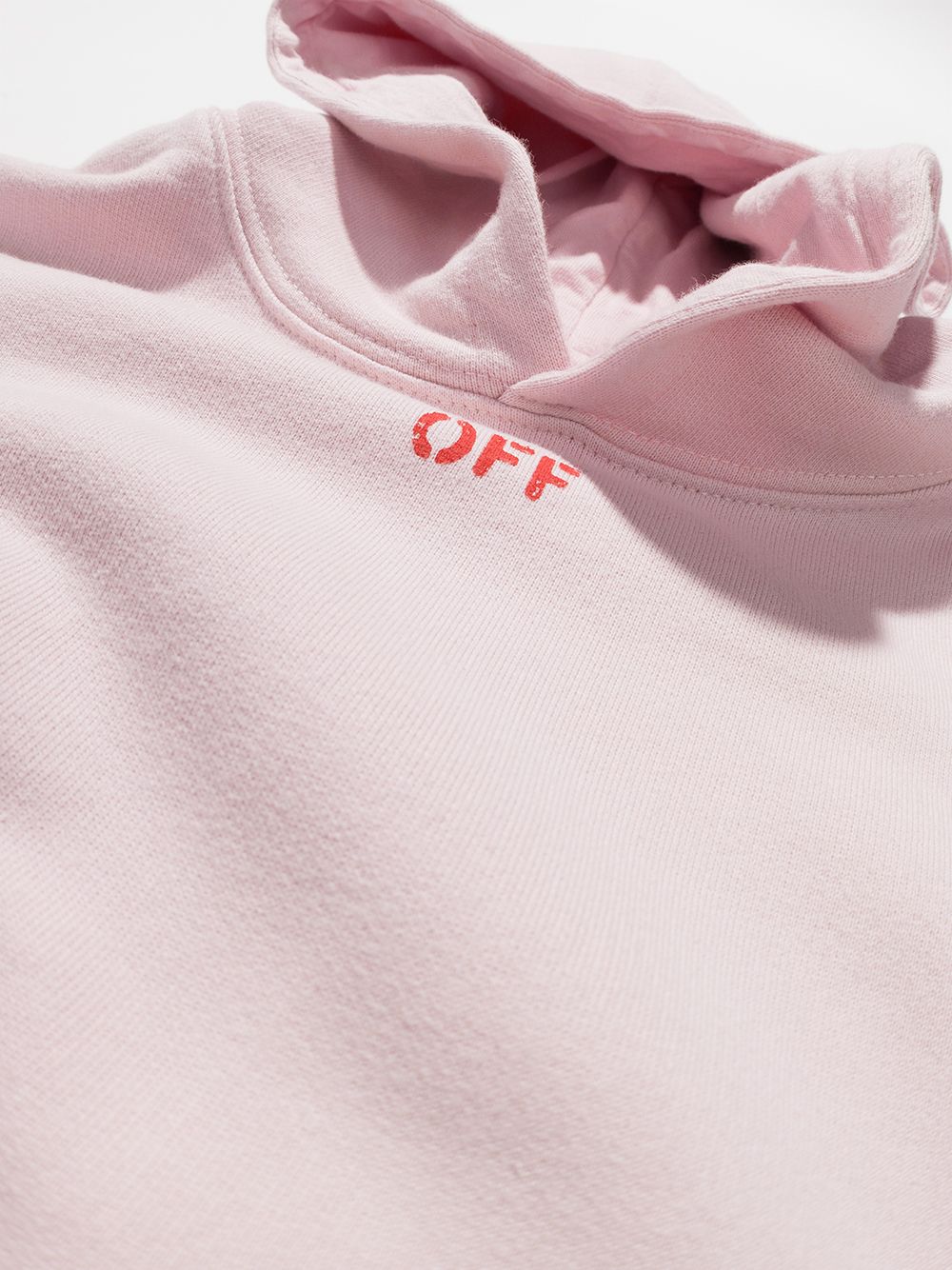 фото Off-white kids платье-свитер с капюшоном и логотипом