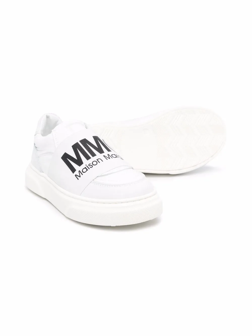 Shop Mm6 Maison Margiela Logo-print Slip-on Sneakers In White