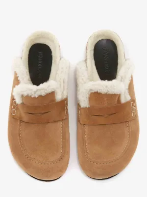 shearling loafer mule
