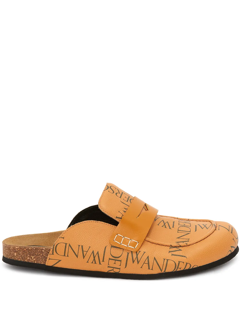 

JW Anderson grid-print leather loafer mules - Brown