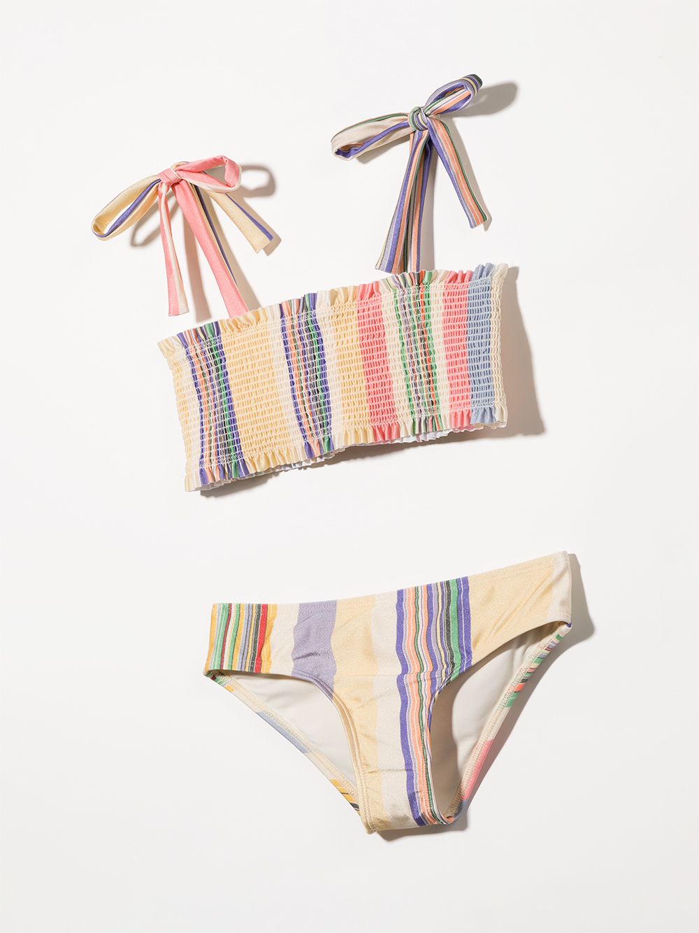 фото Zimmermann kids smocked striped bikini