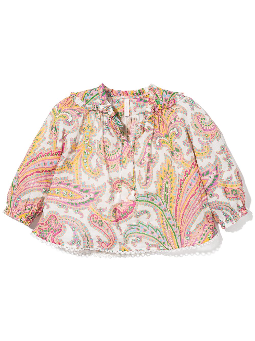 

ZIMMERMANN Kids blusa con estampado de cachemira - Blanco