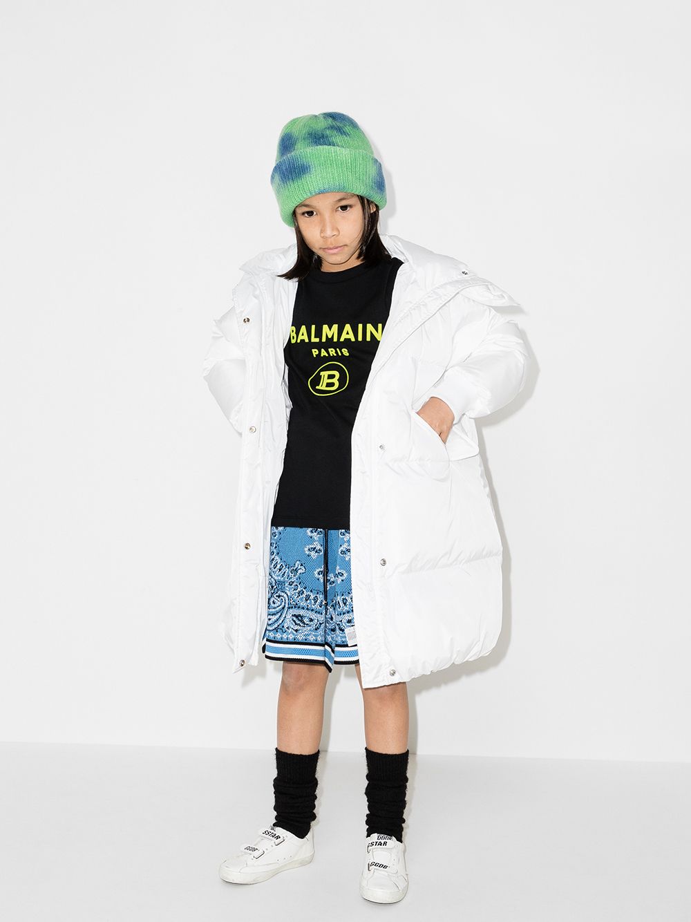 фото Balmain kids футболка с фактурным логотипом