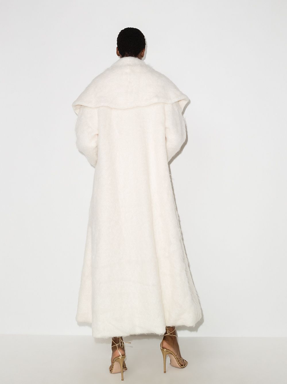 фото Laquan smith shawl-lapel long coat