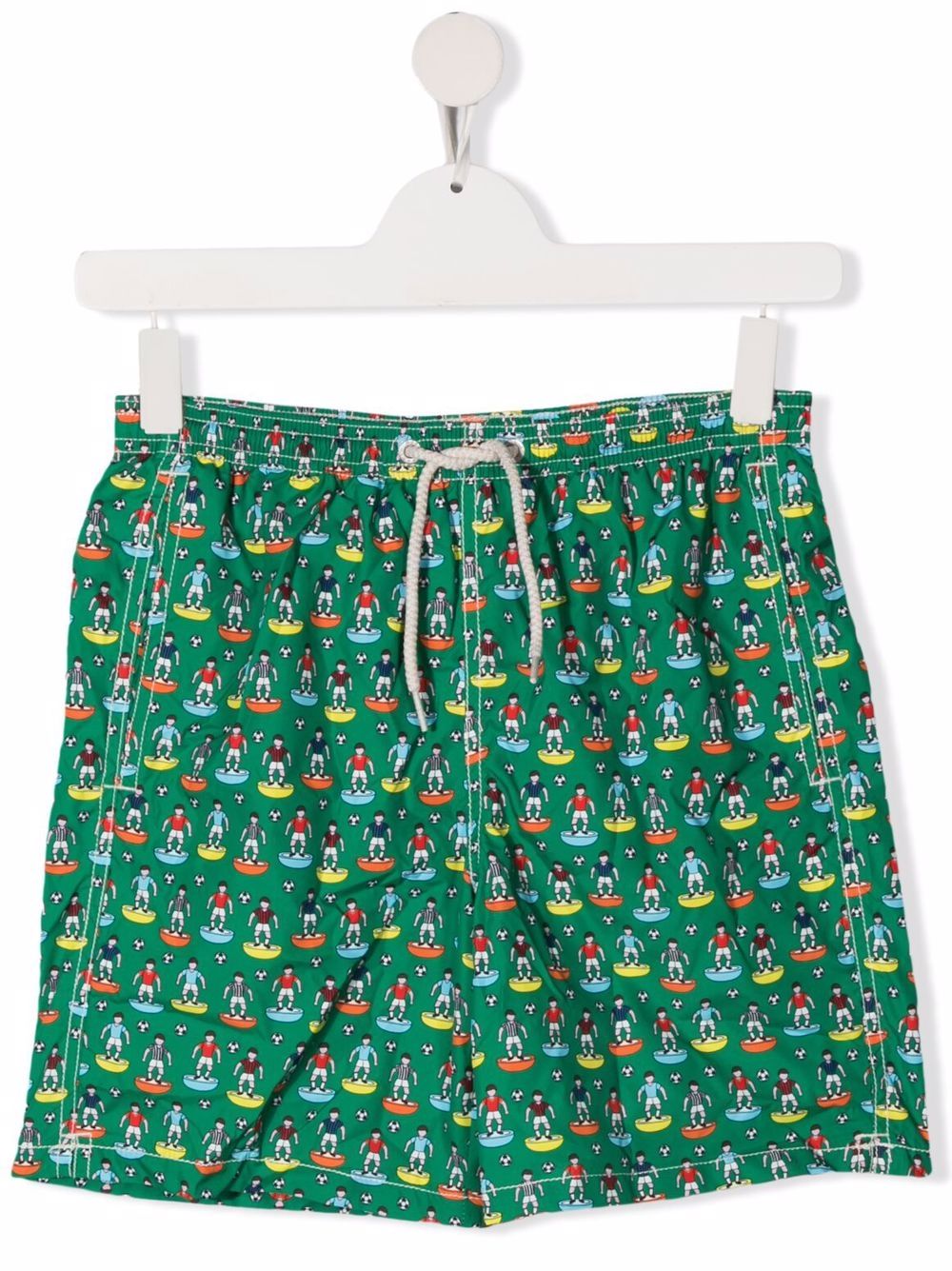 фото Mc2 saint barth kids teen football print swim shorts