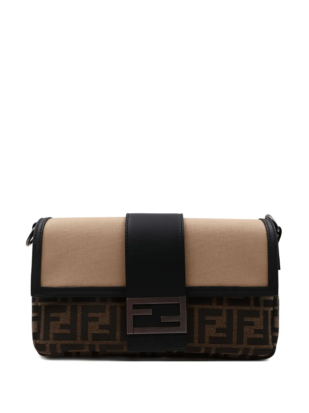 FENDI Baguette tas met jacquard Beige