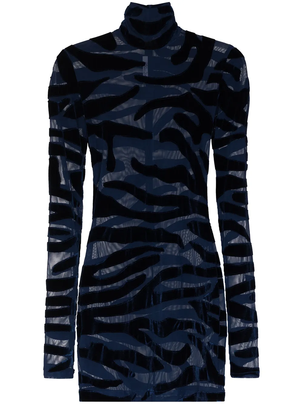 Image 1 of LaQuan Smith tiger print long-sleeve minidress
