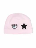 Chiara Ferragni Kids embroidered eye beanie - Pink