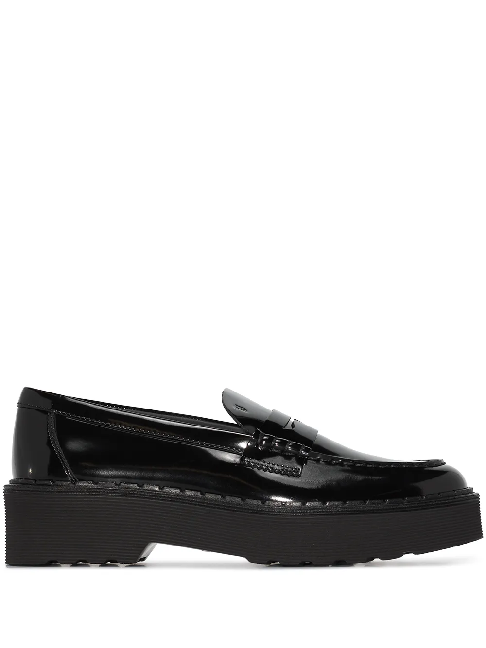 

Tod's penny-slot patent-leather loafers - Black